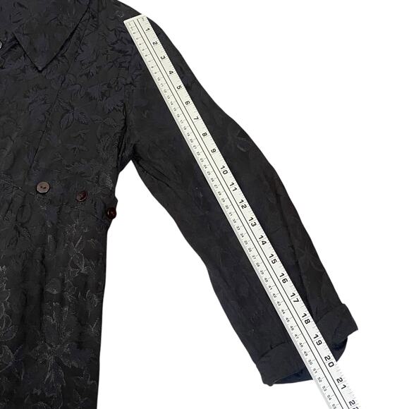 Vtg Studio 90 Black Brocade Jacquard Asymmetric Lagenlook Goth Blouse SZ S - Picture 12 of 12